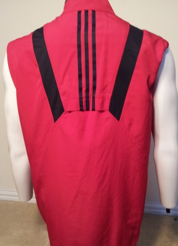Adidas Mens Golf Wind Vest Clima Proof Front Zip Red Medium Pre-Owned - Picture 4 of 8