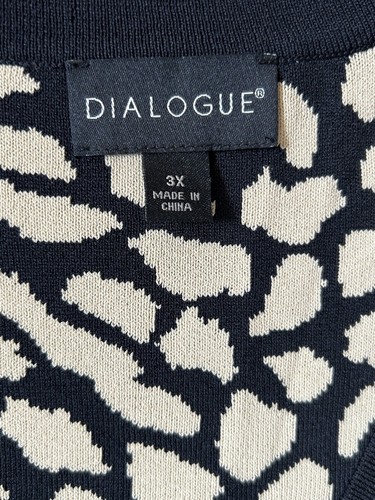 DIALOGUE Animal Print Cardigan Sweater SIZE 3X Button 3/4 Sleeve Knit Mob Wife - Picture 7 of 8