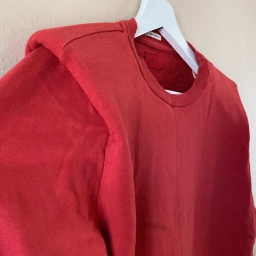 MOTHER Women’s Sweatshirt with Modern Shoulder Pads Sz XS Red 80s Cropped Top - Picture 2 of 16