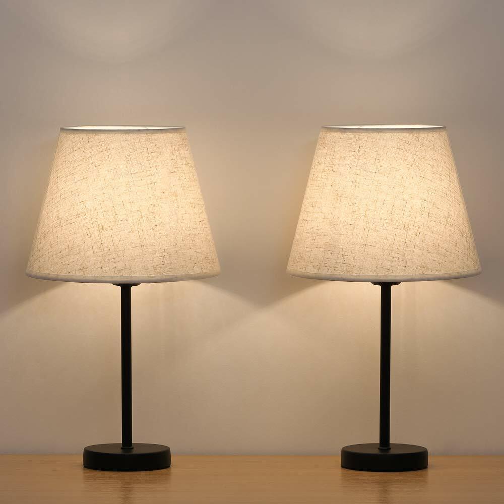 desk lamp on nightstand