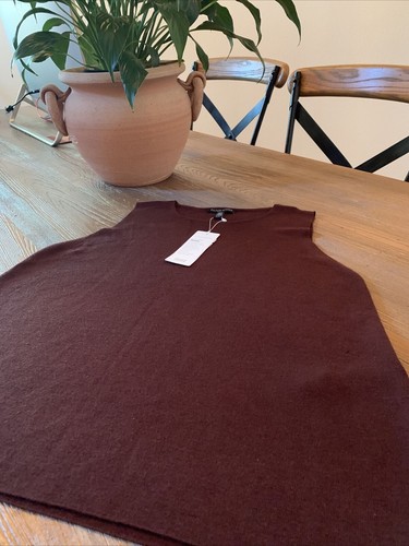 NWT Eileen Fisher Brownstone Ultrafine Merino Crew Neck Top Shell Size PL $198 - Picture 1 of 4