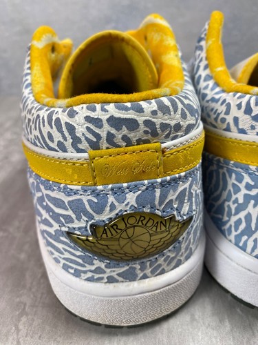 Air Jordan 1 Retro Low West Coast Bianco Varsity Maize University Blu Taglia 12 - Foto 6 di 23