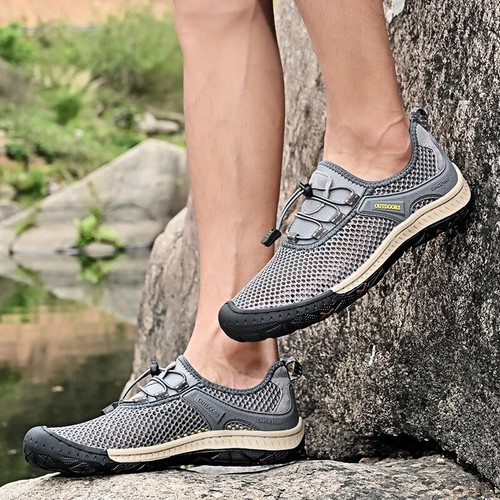 Sommer Herren Freizeitschuhe Atmungsaktiv Mesh Halbschuhe Weich Flach Lack Up Turnschuhe  - Bild 4 von 24