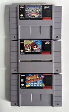 Vintage Spiderman X-Men Arcades Revenge, Space Invaders, Jeopardy SNES Game Lot