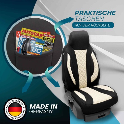 Coprisedili camper adatti per LMC Caravan Layton 640 E (beige-nero) - Foto 7 di 11