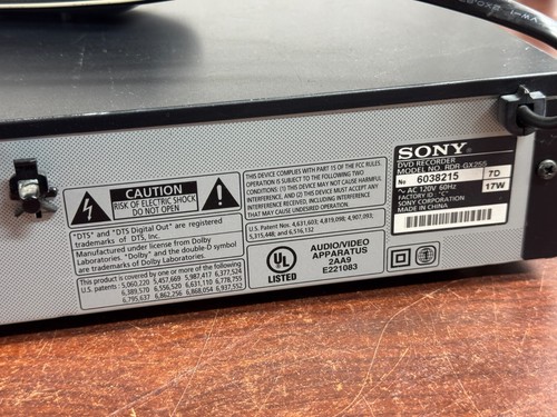 Grabadora de DVD Sony RDR-GX255 con control remoto probada y funciona GRABADORA DE DVD SONY - Imagen 3 de 7