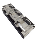 Star Tea Light Holder On Base Julien Macdonald Black & Silver Glass 32.5cm 2.2kg