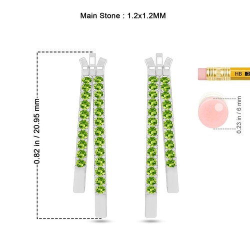 Peridot Hinged Studs -925 Sterling Silver Birthstone August gift for Women #1027 - Bild 5 von 5