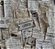 travel ephemera- aged papers -  vintage, junk journal supplies, scrapbooking 