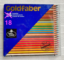 1980's Germany Faber-Castell Goldfaber Colored Pencils, Tin Case, Set of 18