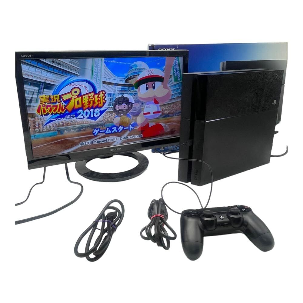 お得セット 4 PlayStation ジェット・ブラック eBay | (CUH-1100AB01) 500GB PS4本体