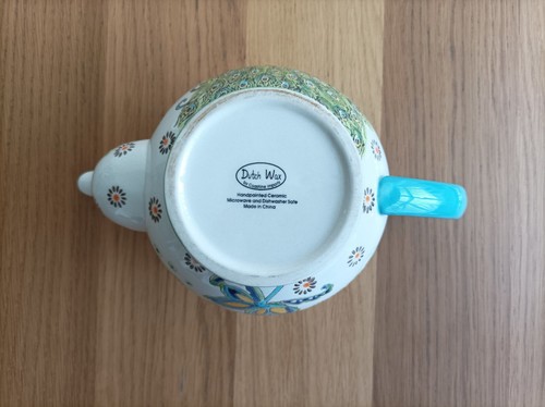 Dutch Wax by Coastline Imports "Peacock" 2 Pint Tea Pot - Picture 9 of 9