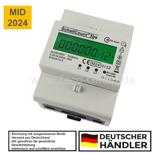 Stromzähler für Vermietung, geeicht 2024, Unterzähler zur Abrechnung, Drehstrom - Bild 3 von 9