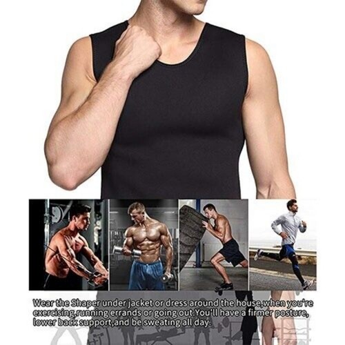 Männer Abnehmen Body Shaper Taille Trainer Tank Top Fettverbrennung Bauch Kompression Weste - Bild 10 von 12