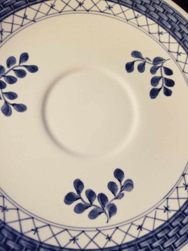 Royal Copenhagen TRANQUEBAR BLUE Saucer Lattice Vintage 6 1/2" Collect Replace - Picture 3 of 7