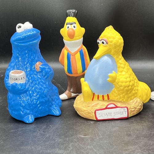 6 Sesame Street Character Figurines Ceramic Hand Painted Bert Ernie Big Bird Vtg - Picture 2 of 18