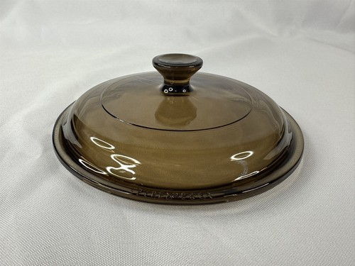 Pyrex Corning Amber Glass Visions VISION P81C 6" Smooth Replacement Lid - Picture 2 of 4
