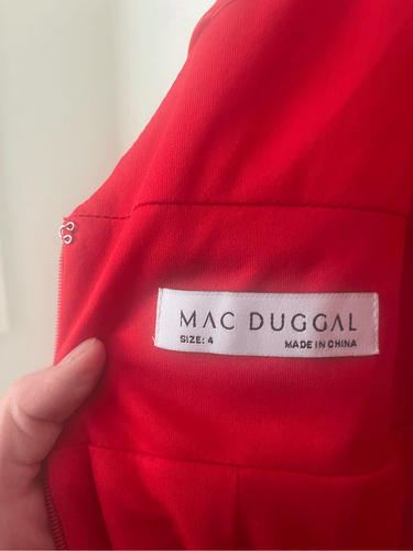 MAC DUGGAL ärmelloses Meerjungfrau-Kleid mit V-Ausschnitt Schleife NEU neu mit Etikett - Bild 8 von 8