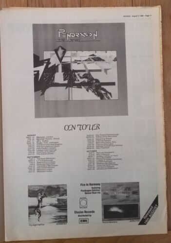 PENDRAGON On Tour 1985 ORIGINAL UK Poster size Press ADVERT 16x12 inches - Picture 1 of 3
