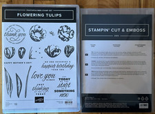 Stampin Up Retired FLOWERING TULIPS Stamp Set TULIPS Dies