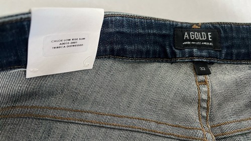 AGOLDE Chloe Low Rise Slim Jeans Tribeca Distressed Size 32 - Picture 3 of 9