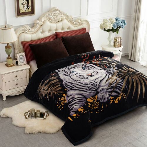 Tiger Mink Heavy Blanket Thick Warm Winter King Size Blanket 85"x93" - Picture 1 of 10