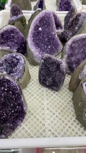 Natural Amethyst Crystal Cluster, Raw Quartz Healing Stone for Home Decor Feng S - Video 1 of 1