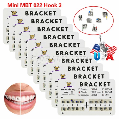 10 Packungen Dental Kieferorthopädische Brackets Zahnspangen Mini Roth MBT Slot.022 3-4-5 Haken A - Bild 45 von 87