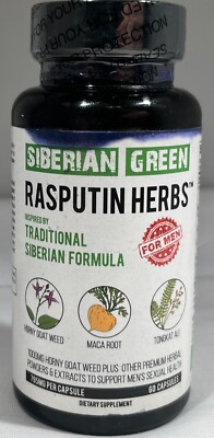 Siberian Green Rasputin Herbs 795mg, 60 Capsules - EXP: 1/2027