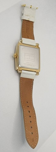 Ladies Tommy Hilfiger Tank Gold Tone White Leather Strap Watch 1780817 L8 - Picture 8 of 9