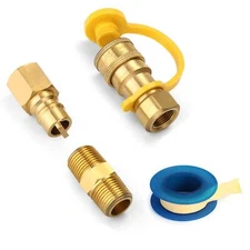 3/8 Inch Natural Gas Quick Connect Fittings, LP Gas Propane Hose Quick Discon...