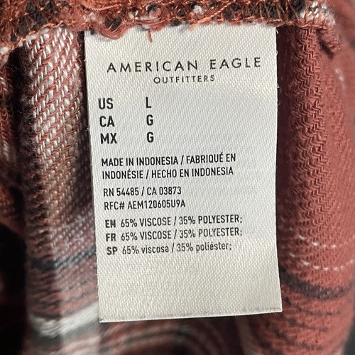 American Eagle Outfitters kariertes Babydoll weiches Flanellhemd mit Knopfleiste Damen L - Bild 9 von 9