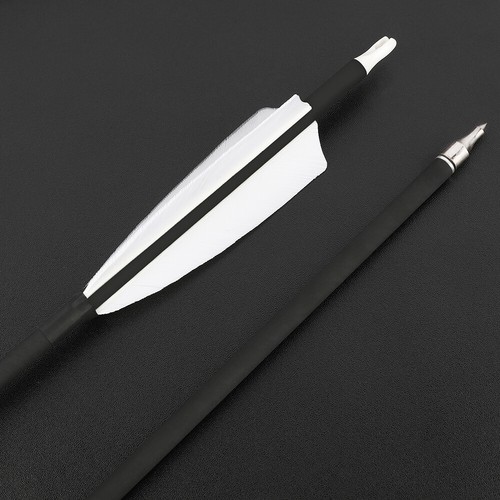 12X28 30 31''Archery Carbon Arrow SP500 4''Shield Natural Feather Hunting Target - Picture 15 of 29