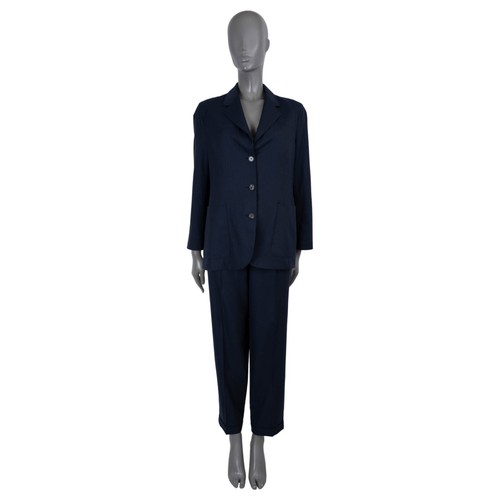70399 auth THE ROW navy blue SUMMER WOOL Blazer Jacket 10 L - Picture 7 of 7