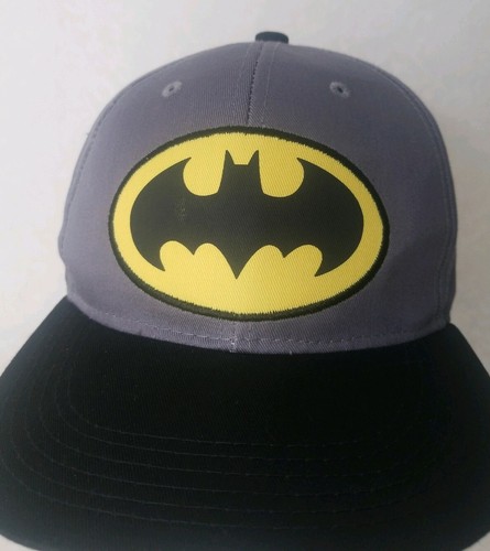 Batman Ball Cap TM & DC Comics Hat Grey & Black Embroidered Patch Snapback - Picture 10 of 12