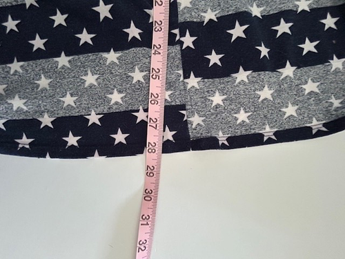 Camiseta sin mangas Honeyme Curvy XL azul marino gris blanco estrellas elástica larga hecha en EE. UU. - Imagen 6 de 6