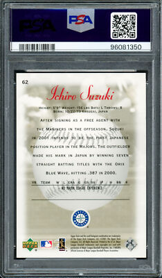 Ichiro Suzuki 2001 UD Sweet Spot RC PSA 8 Gem 10 Auto 700