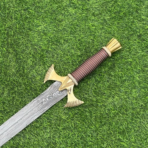 Hand Forged Viking Sword Damascus Steel Sharp Battle Ready Medieval With Sheath - Picture 2 of 5
