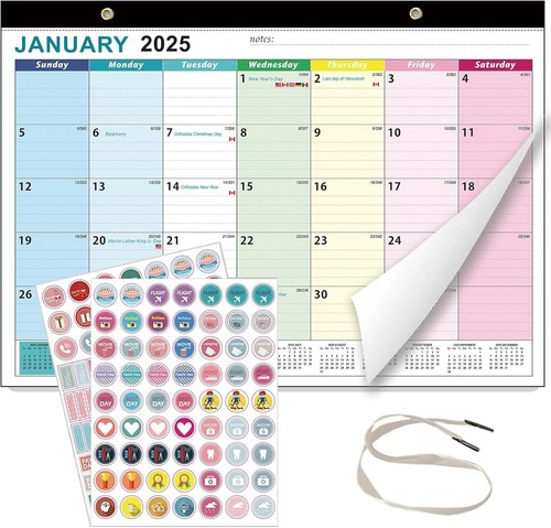 Desk Calendar Paper Large Size 17x12 Inch 18 Monthly Goals Notes - Picture 3 of 9
