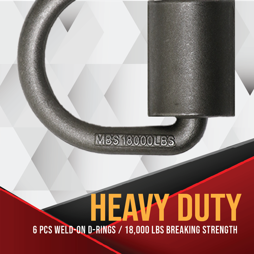 {12 Pack} 5/8" Heavy Duty Weld-On Forged Mounting D Ring 18,000lb - Picture 2 of 6
