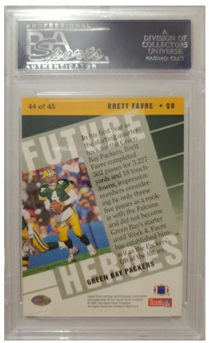 1993 Upper Deck Brett Favre FUTURE HEROES card #44 graded PSA 10 - Picture 2 of 2