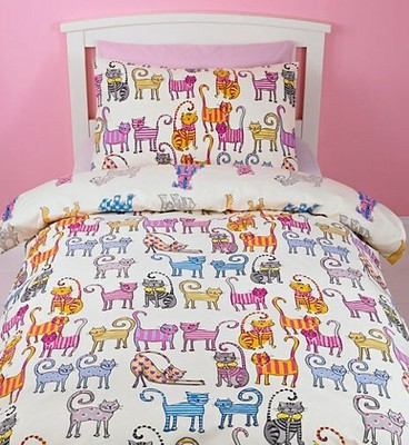 M S Colourful Cats Dogs Bedding Duvet Set Single Reversible Marks