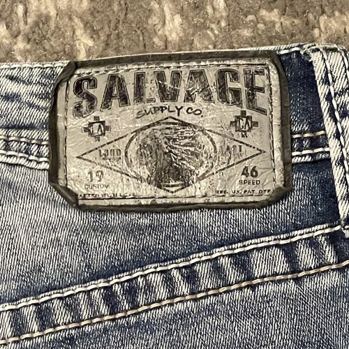 Buckle Salvage Mayhem Straight Jeans Mens Sz 30S 30x26 Hand Forged Blue Denim - Picture 16 of 16