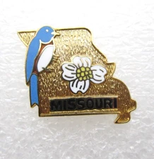 Missouri Eastern Bluebird Crataegus Punctata Lapel Pin (C798)