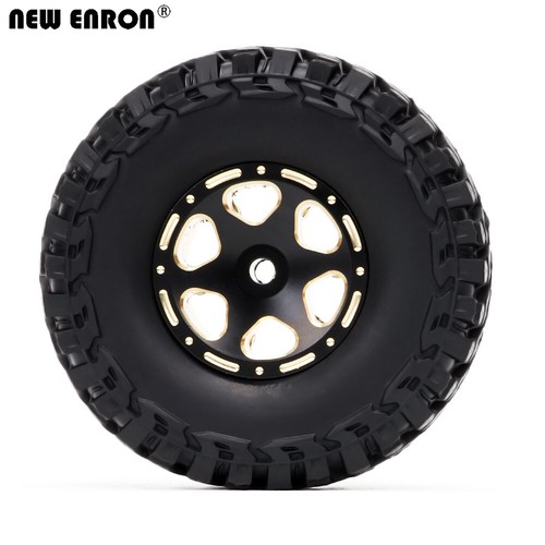 4Pcs 1.0" Beadlock Brass Wheel Rims Tires for RC 1/24 Axial SCX24 90091 Kyosho - Picture 7 of 10