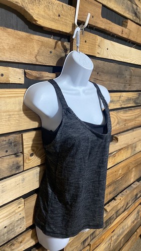 LULULEMON Sunset Salutations 2-in-1 Tank Top Heather Black Womens Size 6 EUC - Picture 6 of 8