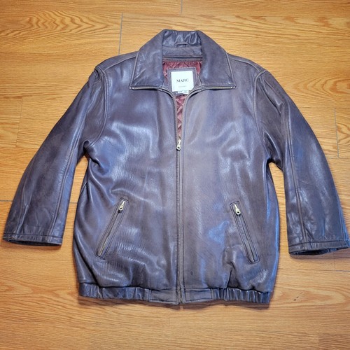 Marc New York Men’s Leather Jacket Size Small Brown Removable Lining Soft - Picture 1 of 22