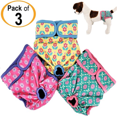 PACK -3pcs Female Dog Diapers Cat LEAK PROOF Waterproof Washable Small Large Pet - Picture 9 of 11