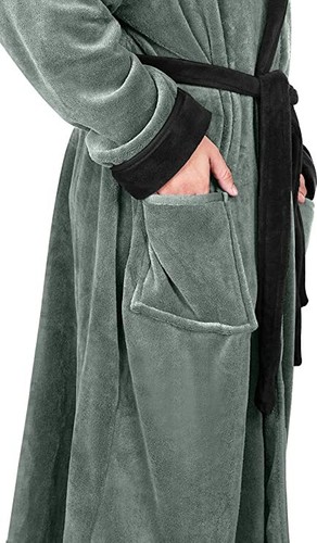 Accappatoio Uomo Pile con Cappuccio - Peluche Accappatoi Lunghi Ultra Morbidi Fili NY - Foto 61 di 112