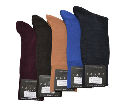 Falke B-Ware Strümpfe Airport 5 Paar Größe 39 - 40 Herren Socken mit Wolle  W81